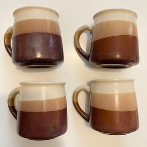 Vintage 70s JMP Casualstone Korea Mugs - Set of 4
